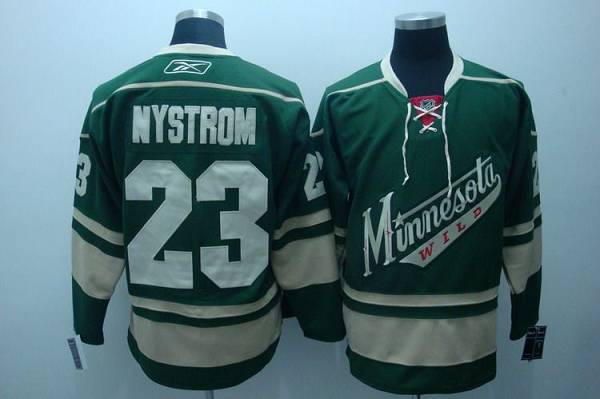 Wild #23 Nystrom Stitched Green NHL Jersey