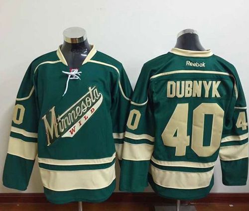 Wild #40 Devan Dubnyk Green Stitched NHL Jersey