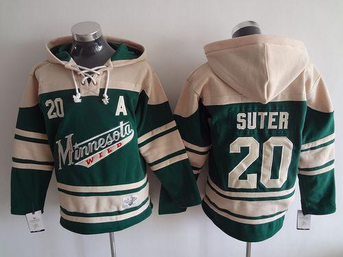 Wild #20 Ryan Suter Green Sawyer Hooded Sweatshirt Stitched NHL Jersey