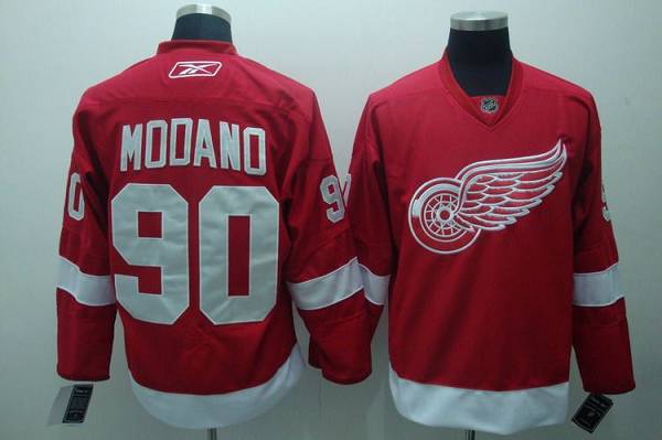 Red Wings #90 Modano Stitched Red NHL Jersey