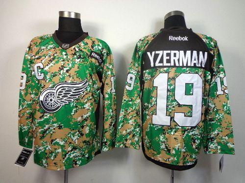 Red Wings #19 Steve Yzerman Camo Veterans Day Practice Stitched NHL Jersey