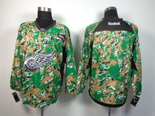 Red Wings Blank Camo Veterans Day Practice Stitched NHL Jersey