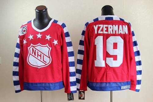 Red Wings #19 Steve Yzerman Red All Star CCM Throwback 75TH Stitched NHL Jersey