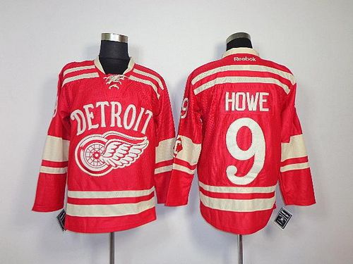Red Wings #9 Gordie Howe Red 2014 Winter Classic Stitched NHL Jersey