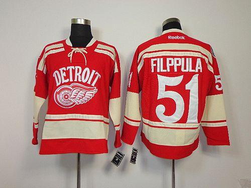 Red Wings #51 Valtteri Filppula Red 2014 Winter Classic Stitched NHL Jersey