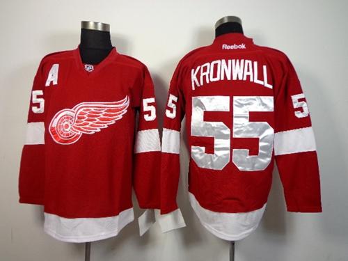 Red Wings #55 Niklas Kronwall Red Stitched NHL Jersey