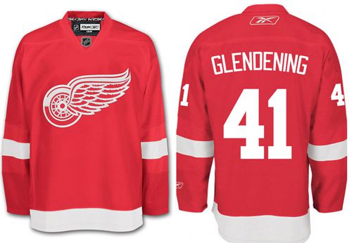 Red Wings #41 Luke Glendening Red Stitched NHL Jersey