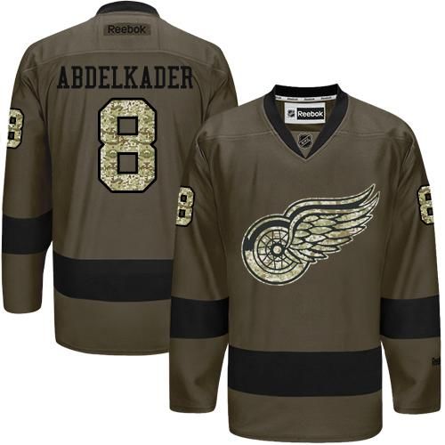 Red Wings #8 Justin Abdelkader Green Salute to Service Stitched NHL Jersey