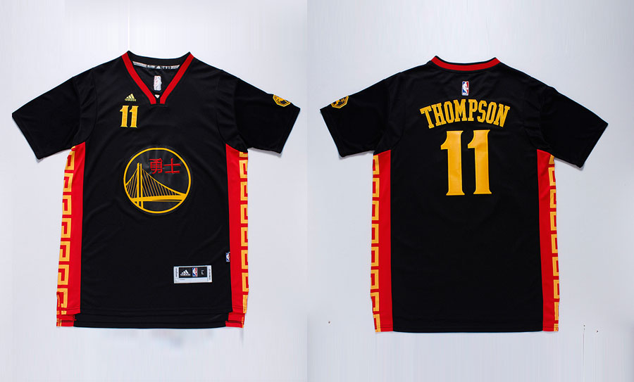  NBA 2014 2015 Golden State Warriors 11 Klay Thompson New Revolution 30 Swingman Black Jerseys