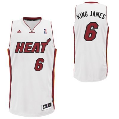  NBA 2013 2014 Miami Heat 6 LeBron James King James Nickname White Jersey