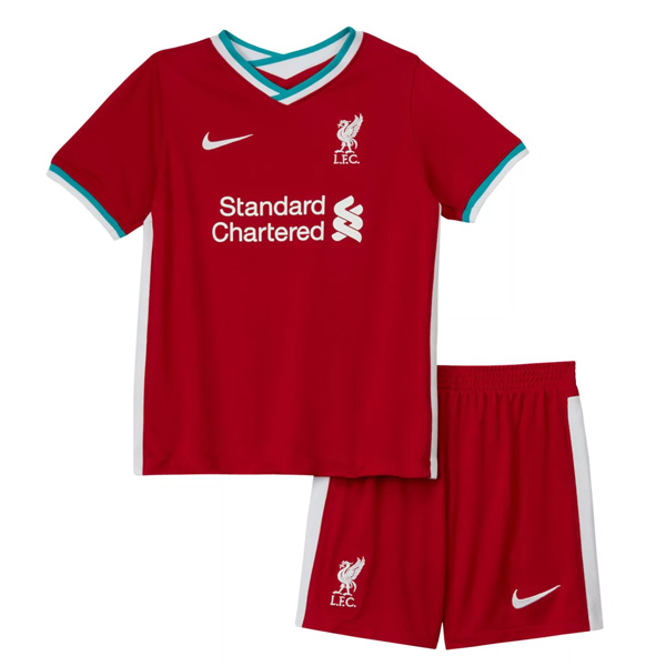 20 21 Liverpool Home Soccer Jersey Kids Kit
