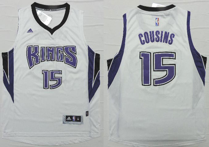 2014   2015  NBA Sacramento Kings 15 DeMarcus Cousins New Revolution 30 Swingman White Jersey
