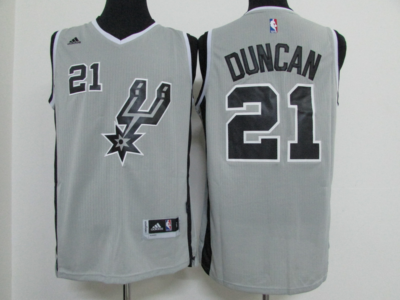 2014   2015  NBA San Antonio Spurs 21 Tim Duncan New Revolution 30 Swingman Road Grey Jersey