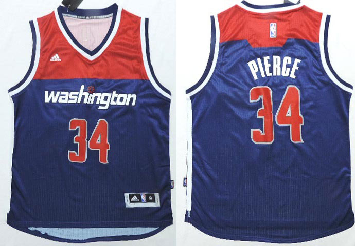 2014   2015  NBA Washington Wizards 34 Paul Pierce New Revolution 30 Swingman Road Blue Jersey