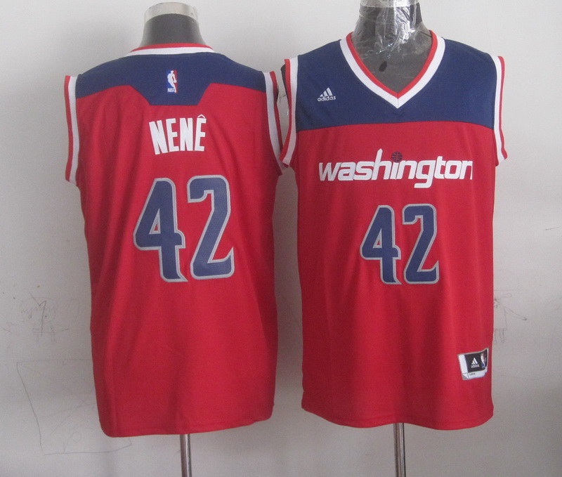 2014   2015  NBA Washington Wizards 42 Nene Hilario New Revolution 30 Swingman Road Red Jersey