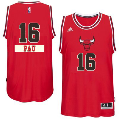 2014 15 Christmas Day jersey Chicago Bulls 16 Pau Gasol  Red Swingman Road Jersey
