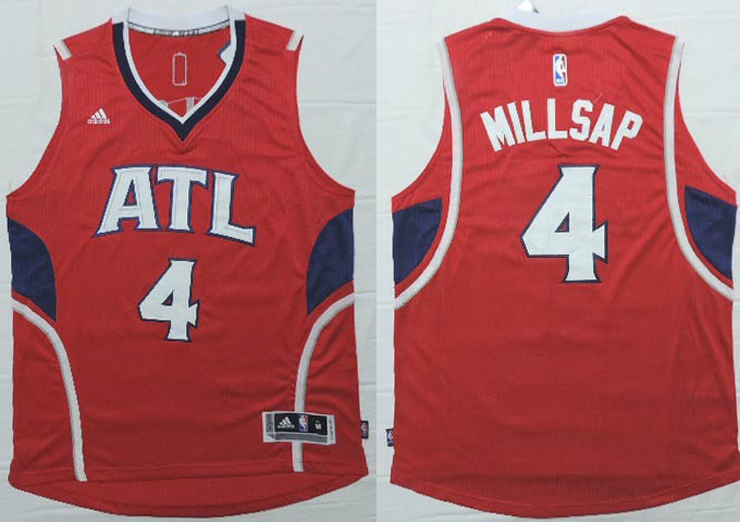 2014 2015  NBA Atlanta Hawks 4 Paul Millsap New Revolution 30 Swingman Red Jerseys