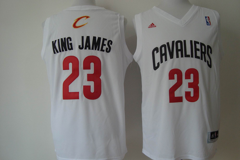 2014 2015  NBA Cleveland Cavaliers 23 King James New Revolution 30 Swingman White Jersey