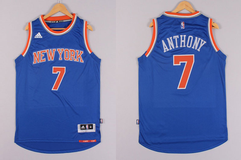 2014 2015  NBA New York Knicks 7 Carmelo Anthony New Revolution 30 Swingman Blue Jersey