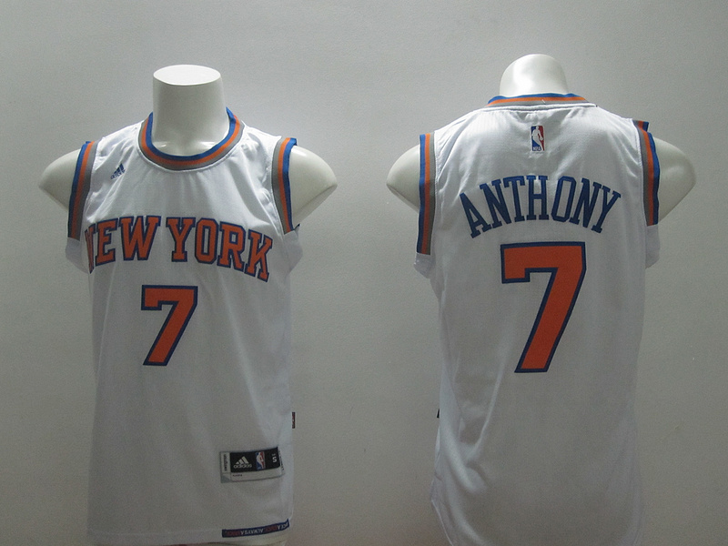 2014 2015  NBA New York Knicks 7 Carmelo Anthony New Revolution 30 Swingman White Jersey