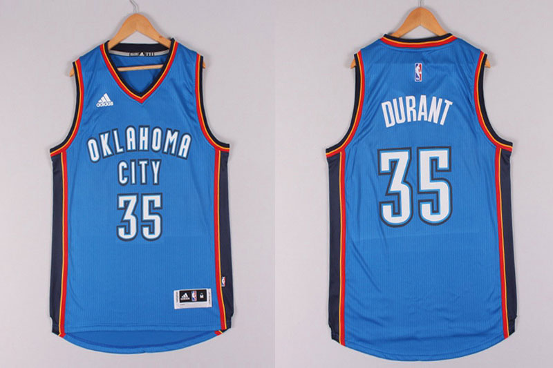 2014 2015  NBA Oklahoma City Thunder 35 Kevin Durant New Revolution 30 Swingman Blue Jersey
