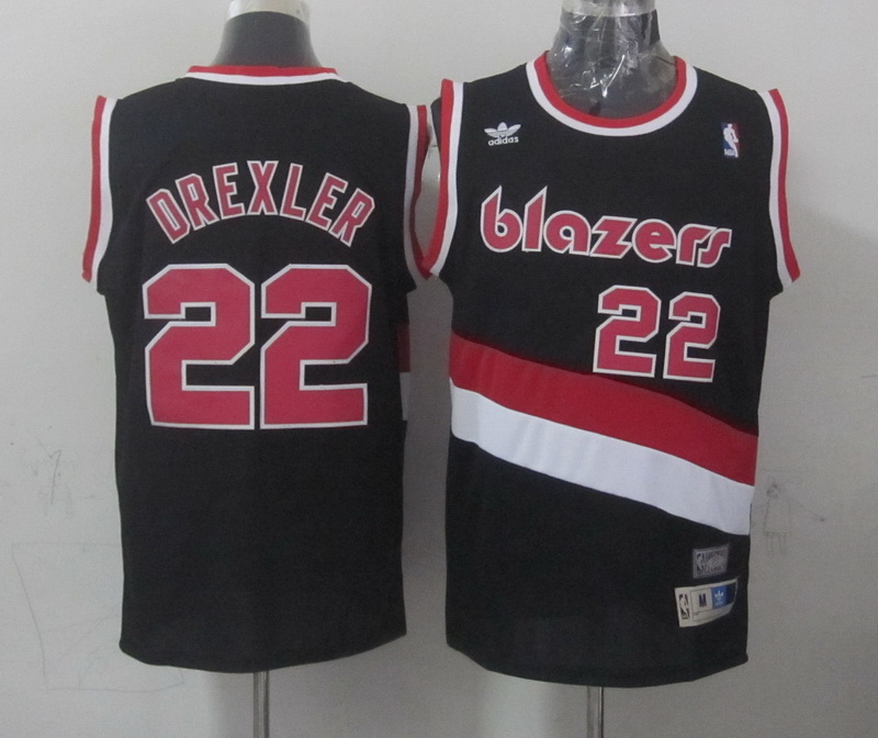 2014 2015  NBA Portland Trail Blazers 22 Clyde Drexler  New Revolution 30 Swingman Black Jersey