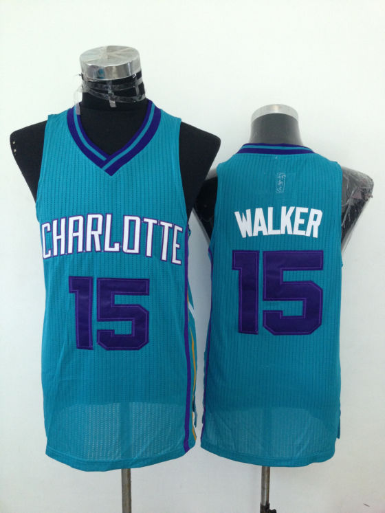 2014 NBA Charlotte Hornets 15 Kemba Walker Authentic Blue Jersey