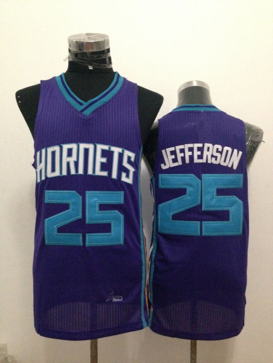2014 NBA Charlotte Hornets 25 Al Jefferson Authentic Dark blue Jersey
