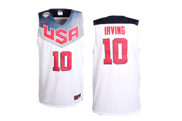 2014 World Cup USA Basketball Jerseys 10 Kyrie Irving New Revolution 30 Swingman White Jersey