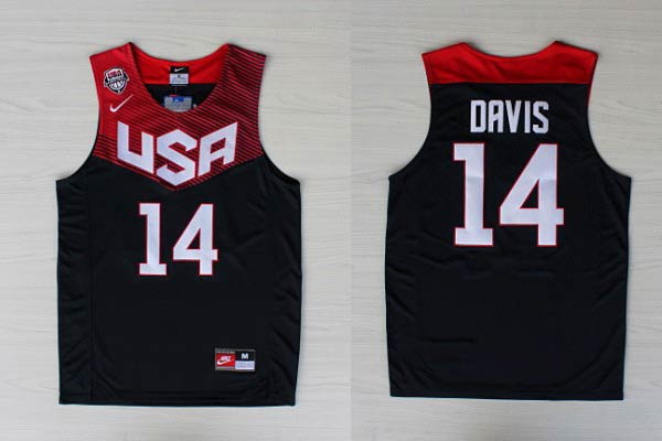 2014 World Cup USA Basketball Jerseys 14 Anthony Davis New Revolution 30 Swingman Blue Jersey