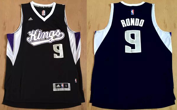 2015   2016  NBA Sacramento Kings 9 Rajon Rondo New Revolution 30 Swingman Black Jersey