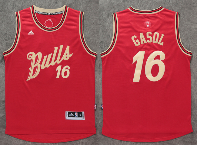 2015   2016 NBA Christmas Day jersey Chicago Bulls 16 Pau Gasol New Revolution 30 Swingman Red Jersey