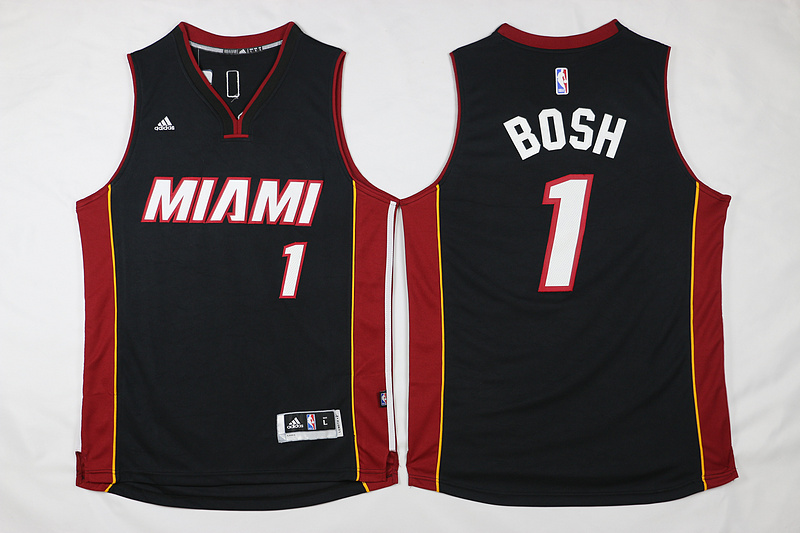 2015 2016  NBA Miami Heat 1 Chris Bosh New Revolution 30 Swingman Black Jersey