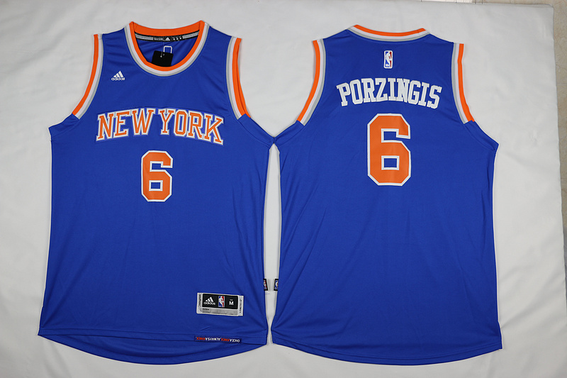 2015 2016  NBA New York Knicks 6 Kristaps Porzingis New Revolution 30 Swingman Blue Jersey