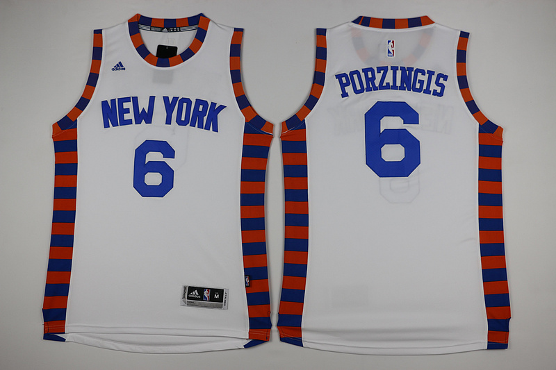 2015 2016  NBA New York Knicks 6 Kristaps Porzingis New Revolution 30 Swingman White Jerseys