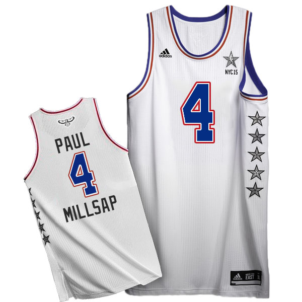 2015 NBA All Star NYC Eastern Conference #4 Paul Millsap White Jersey