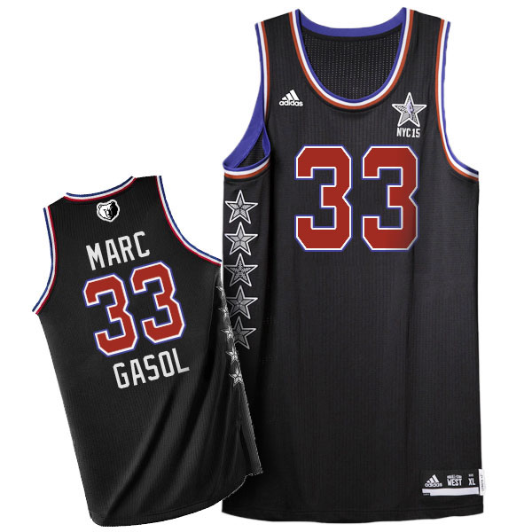 2015 NBA All Star NYC Western Conference 33 Marc Gasol Black Jersey