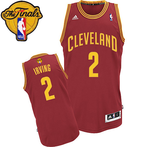 2015 NBA Finals Patch Cleveland Cavaliers 2 Kyrie Irving New Revolution 30 Swingman Red Jersey