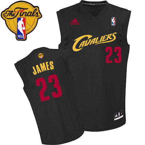 2015 NBA Finals Patch Cleveland Cavaliers 23 King James jersey New Revolution 30 Swingman Black Jersey