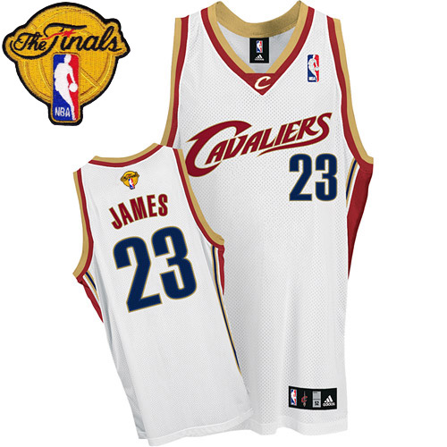 2015 NBA Finals Patch Cleveland Cavaliers 23 Lebron James White Swingman Jersey