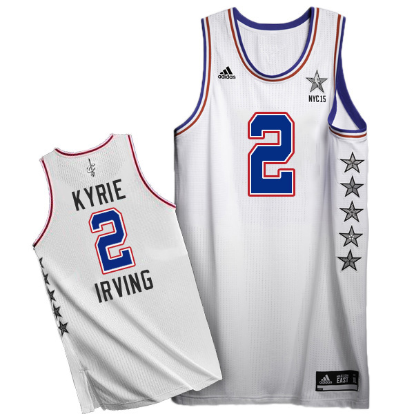 2015 NBA NYC All Star Eastern Conference #2 Kyrie Irving White Jersey