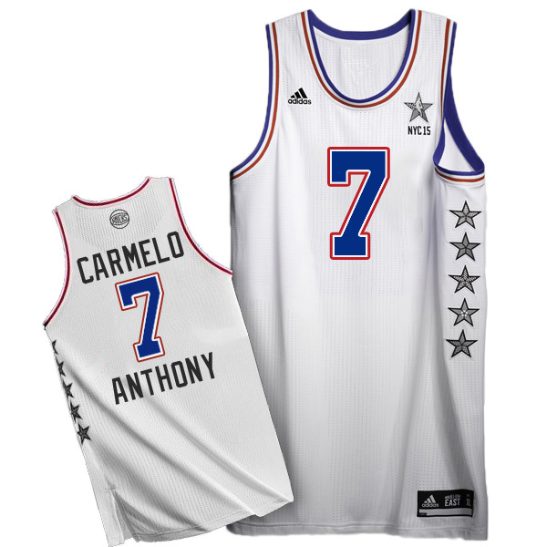 2015 NBA NYC All Star Eastern Conference 7 Carmelo Anthony White Jersey