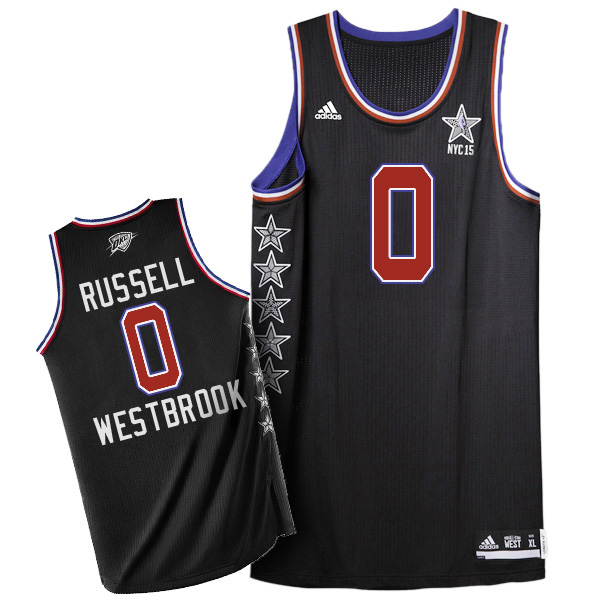 2015 NBA NYC All Star Western Conference #0 Russell Westbrook Black Jersey