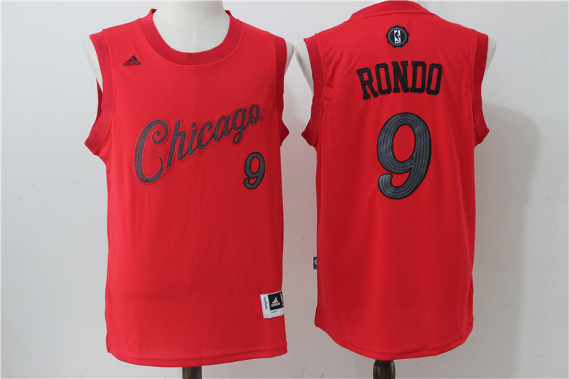 2016 NBA Christmas Day jersey Chicago Bulls 9 Rajon Rondo New Revolution 30 Swingman Red Jersey