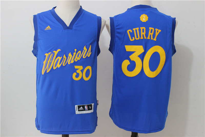 2016 NBA Christmas Day jersey Golden State Warriors 30 Stephen Curry Swingman Blue Jersey