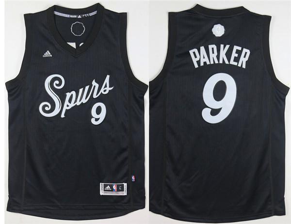 2016 NBA Christmas Day jersey San Antonio Spurs 9 Tony Parker New Revolution 30 Swingman Black Jersey