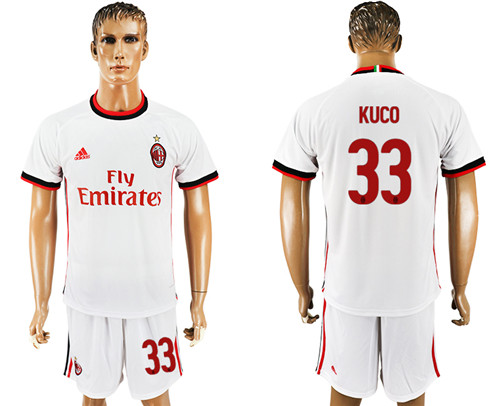 2017 18 AC Milan 33 KUCO Away Soccer Jersey