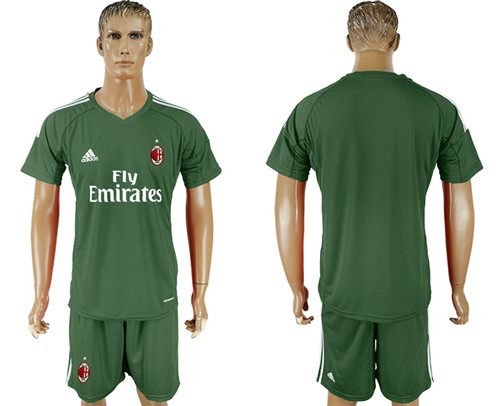 2017 18 AC Milan Military Green Goalkeeper Soccer Jersey