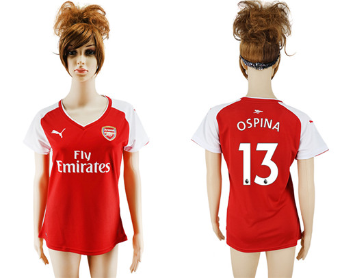 2017 18 Arsenal 13 OSPINA Home Women Soccer Jersey