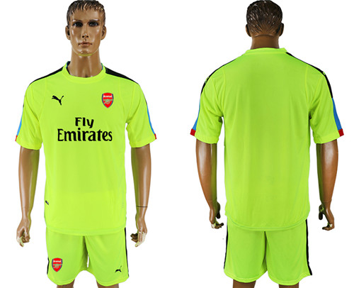 2017 18 Arsenal Fluorescent Green Goalkeeper Soccer Jersey